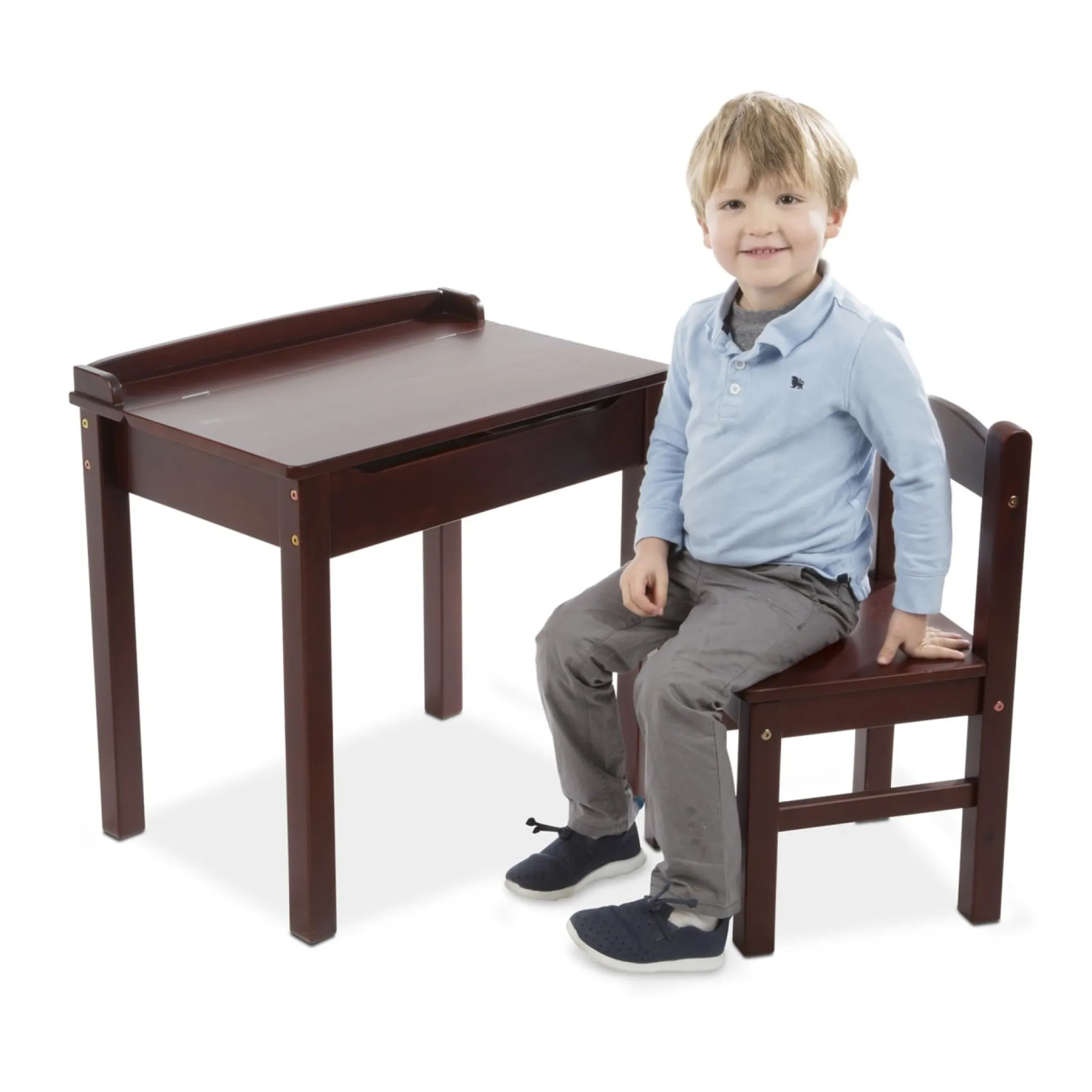 Child's Lift-Top Desk & Chair - Espresso