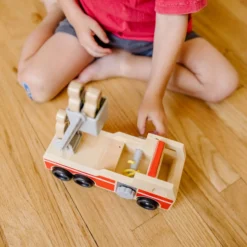 Classic Wooden Fire Truck Play Set