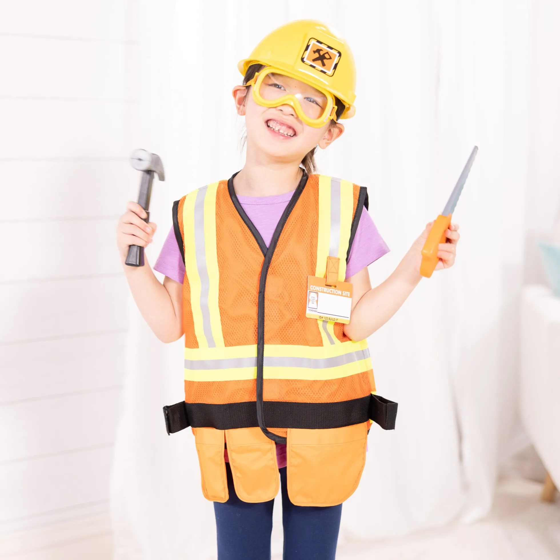 Construction Worker Costume Role Play Set