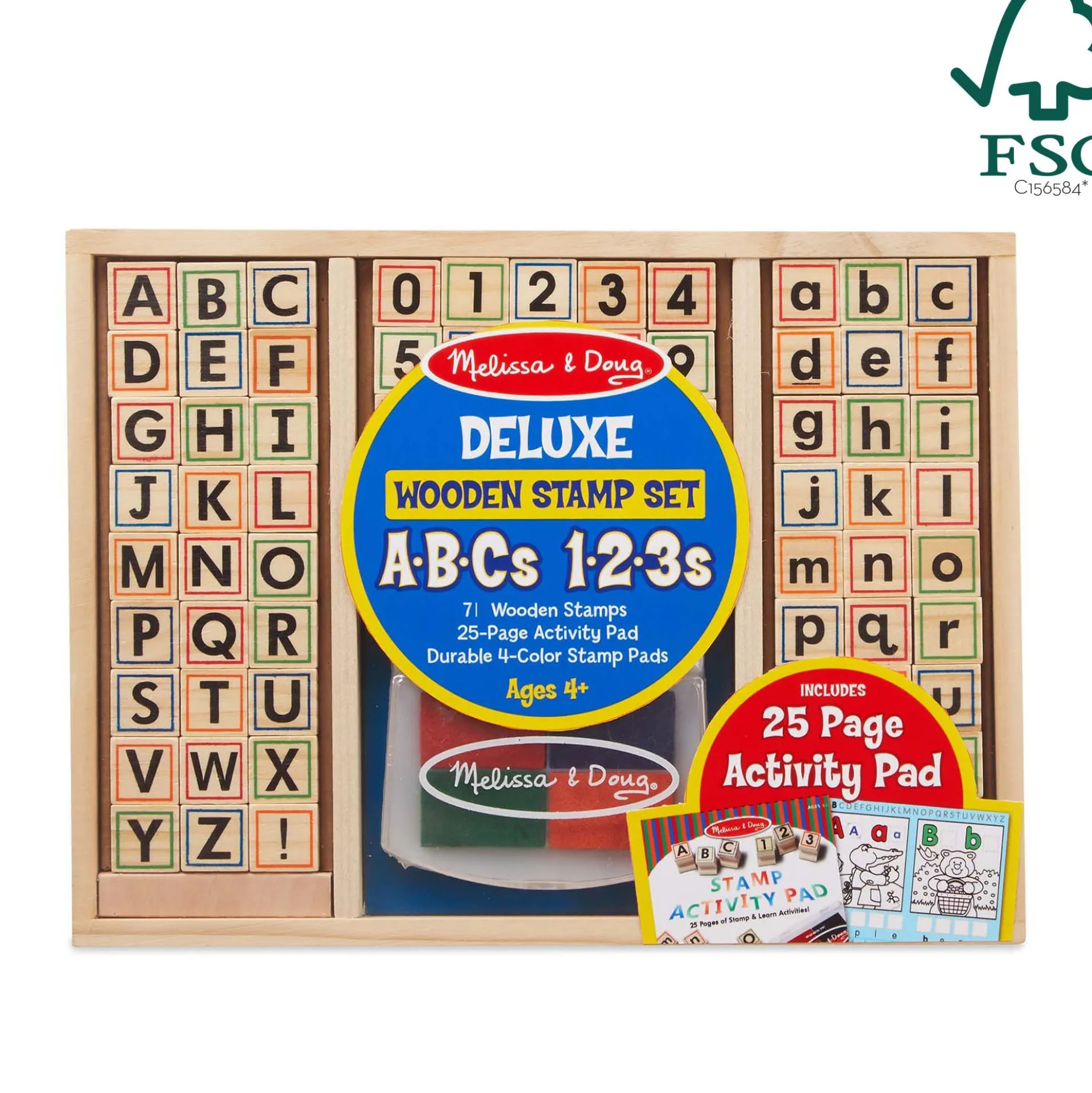 Deluxe Wooden Stamp Set - ABCs 123s