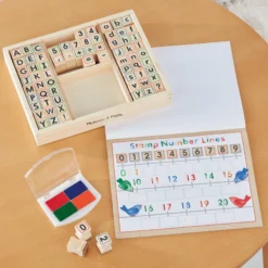 Deluxe Wooden Stamp Set - ABCs 123s