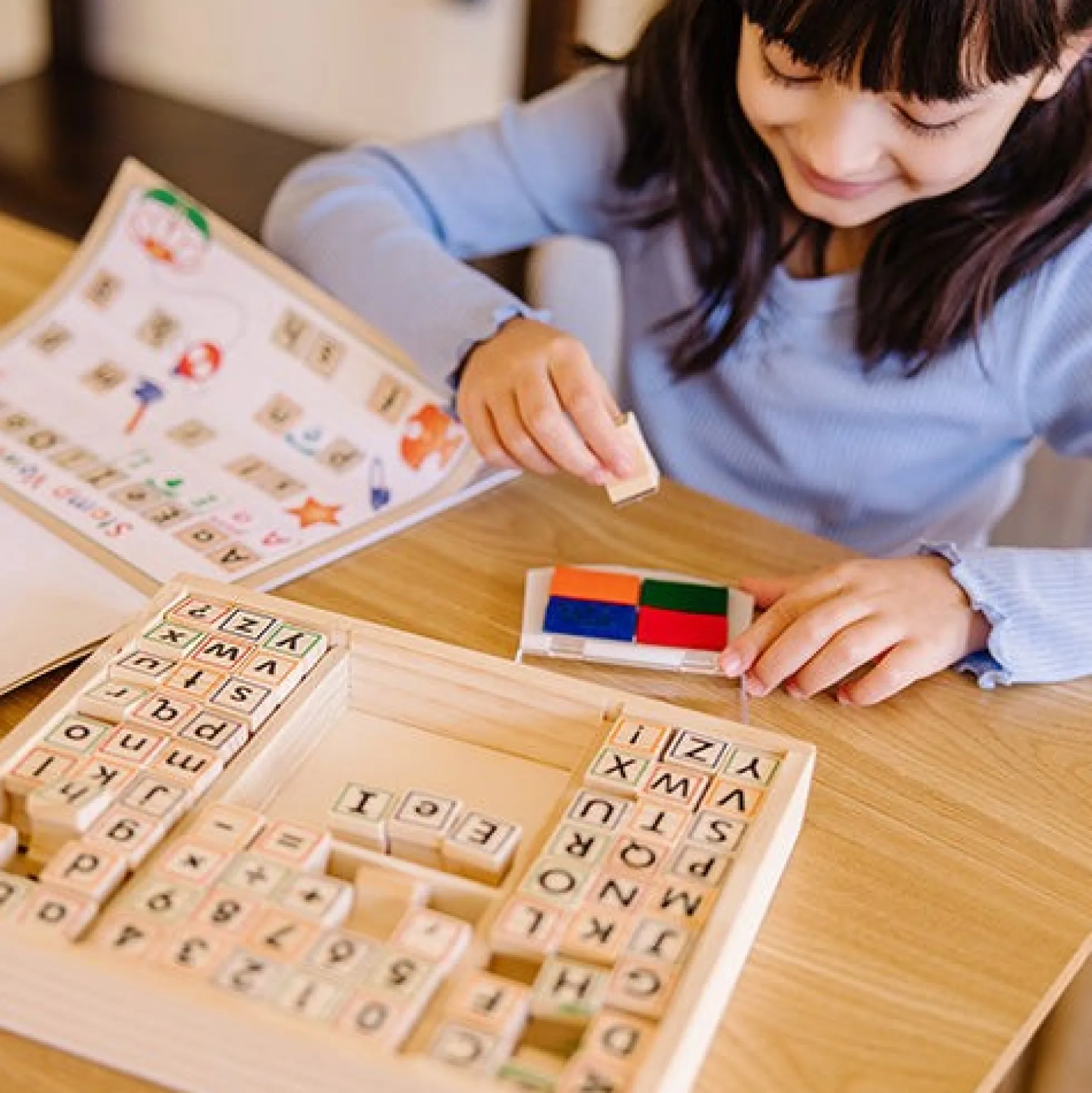 Deluxe Wooden Stamp Set - ABCs 123s