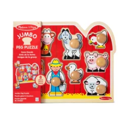 Farm Friends Jumbo Peg Puzzle - 8 Pieces