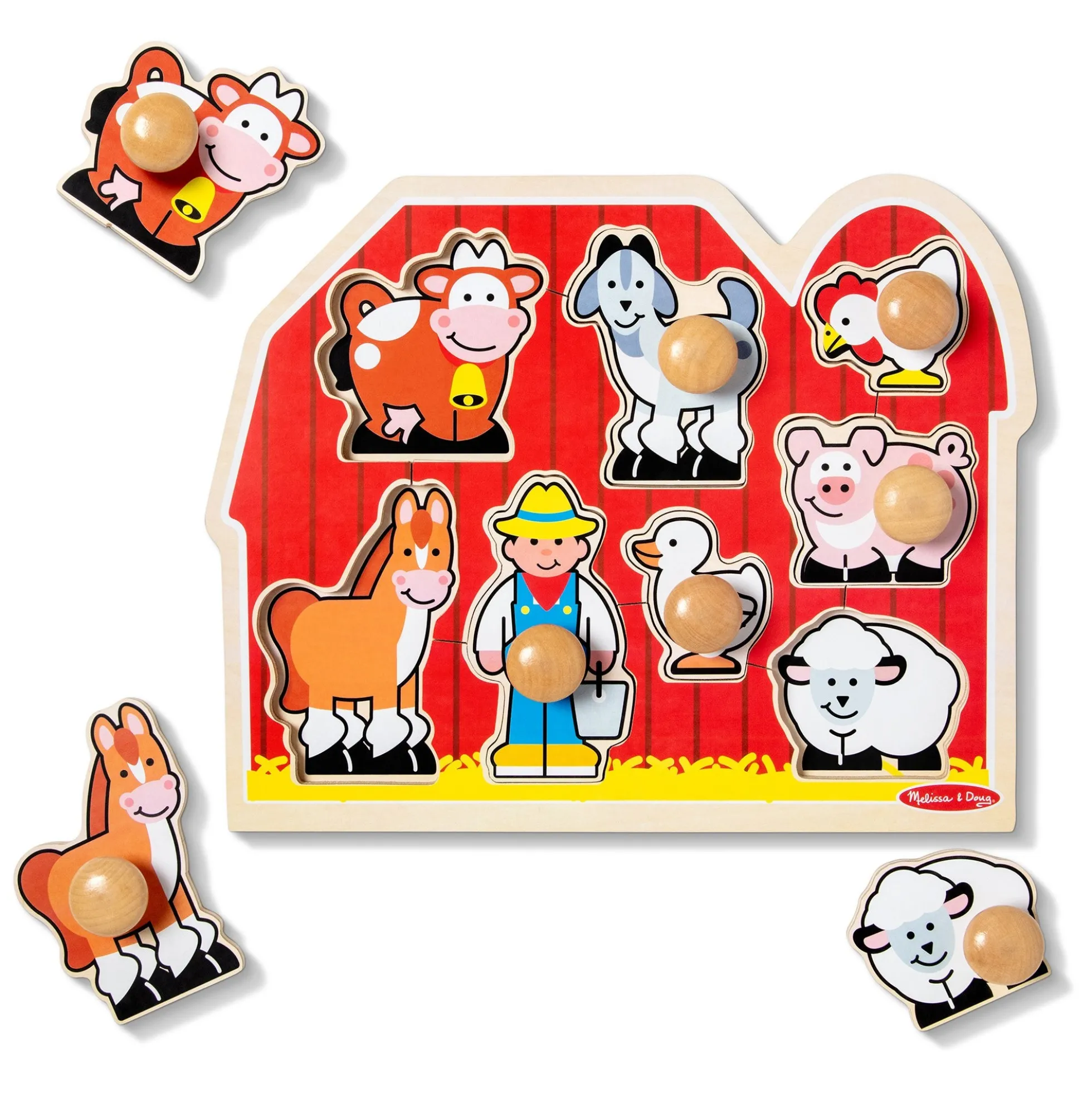 Farm Friends Jumbo Peg Puzzle - 8 Pieces