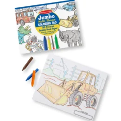 Jumbo 50-Page Kids' Coloring Pad - Space, Sharks, Sports, and More