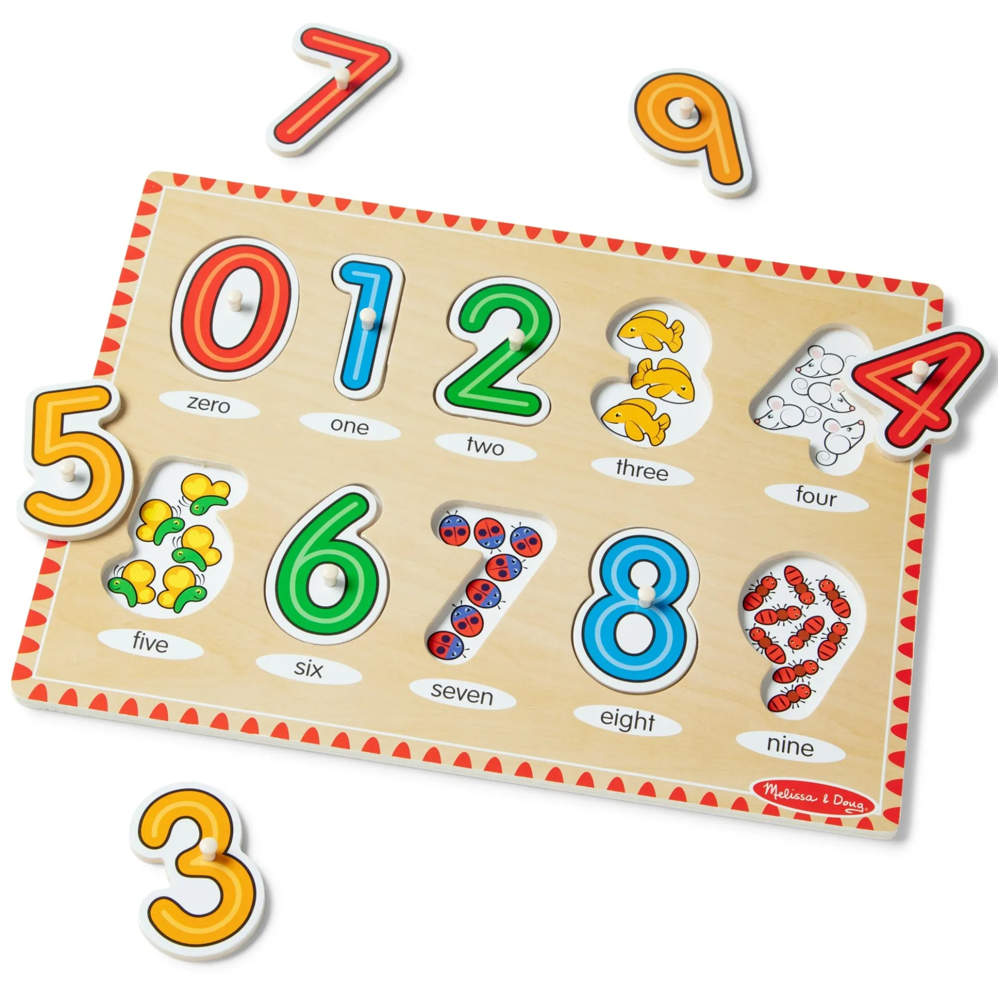 Lift & See Numbers Peg Puzzle - 10 Pieces