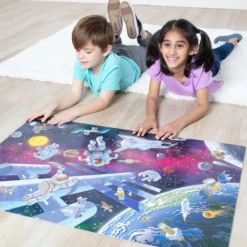 Outer Space Glow-in-the-Dark Floor Puzzle – 48 Pieces