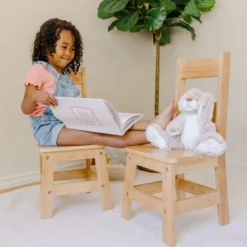 Pair of Solid Wood Chairs 2-Piece Set