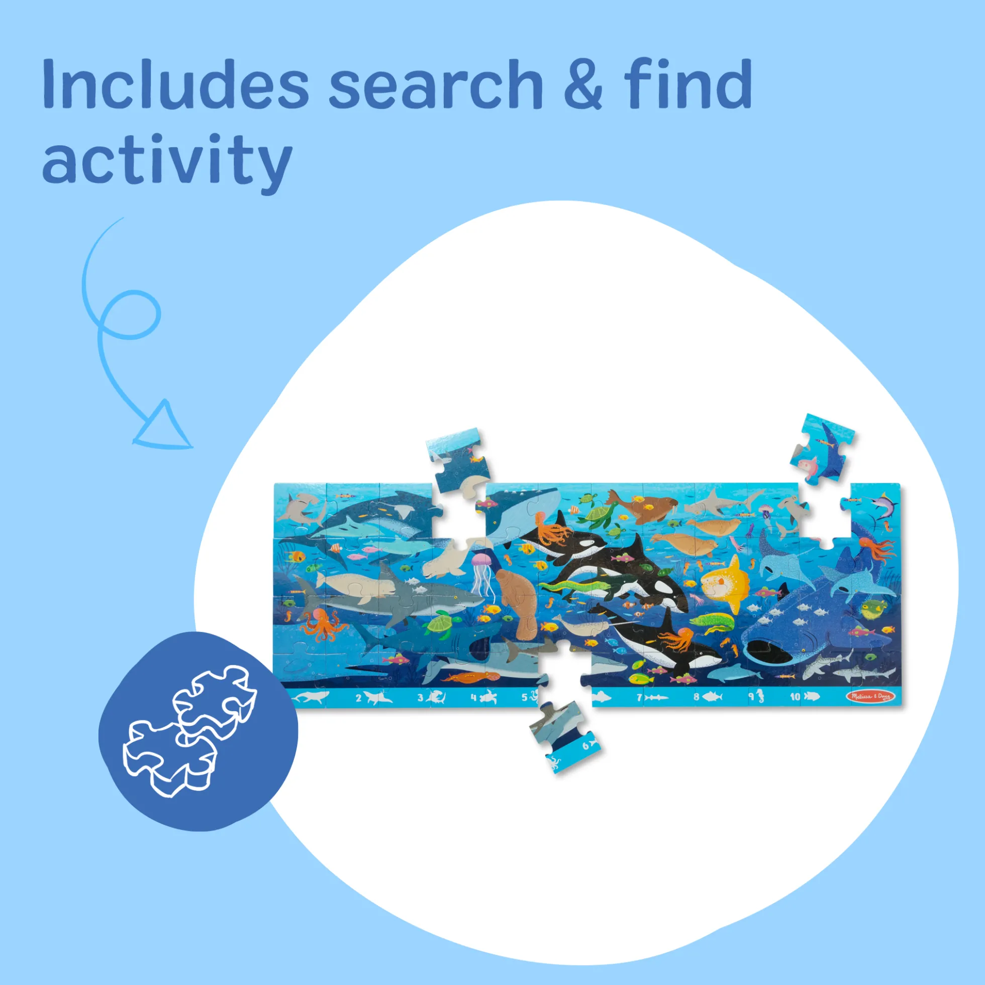 Search & Find Beneath the Waves Floor Puzzle - 48 Pieces