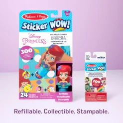 Sticker WOW!™ Disney Ariel Bundle: Activity Pad & Sticker Stamper + Mini Activity Pad and 200 Refill Stickers