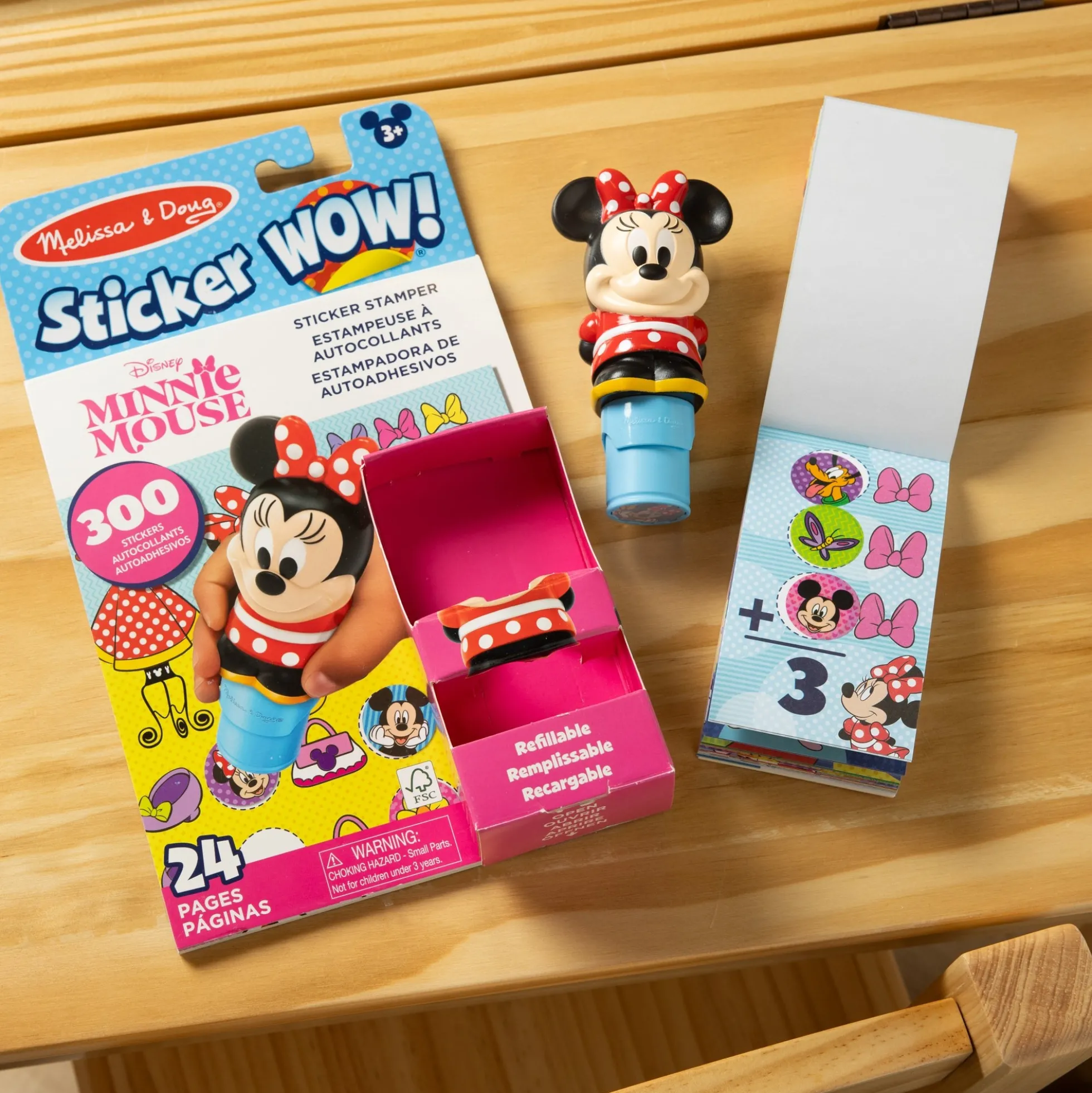 Sticker WOW!™ Disney Minnie Mouse Bundle: Activity Pad & Sticker Stamper + Mini Activity Pad and 200 Refill Stickers