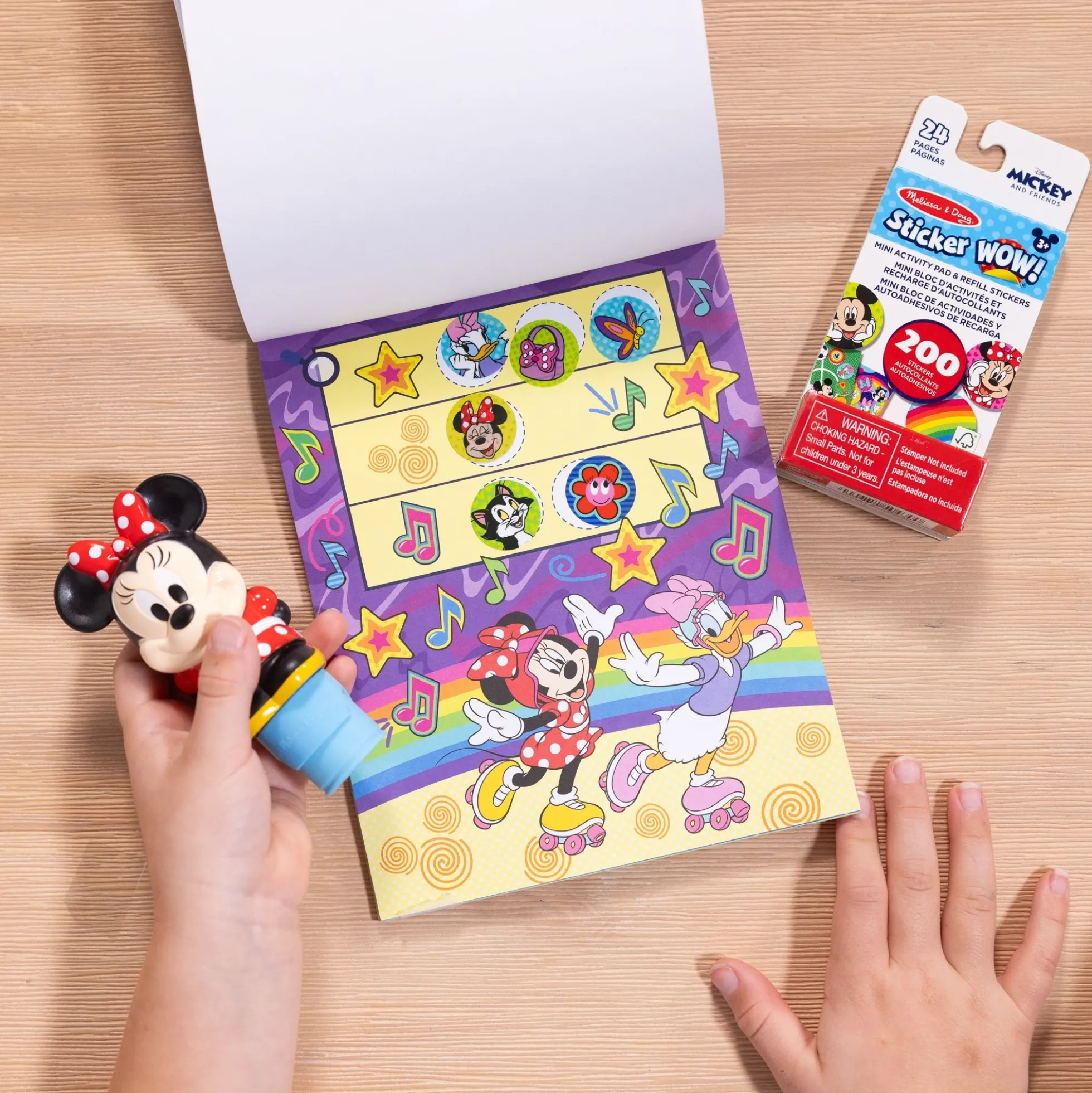 Sticker WOW!™ Disney Minnie Mouse Bundle: Activity Pad & Sticker Stamper + Mini Activity Pad and 200 Refill Stickers