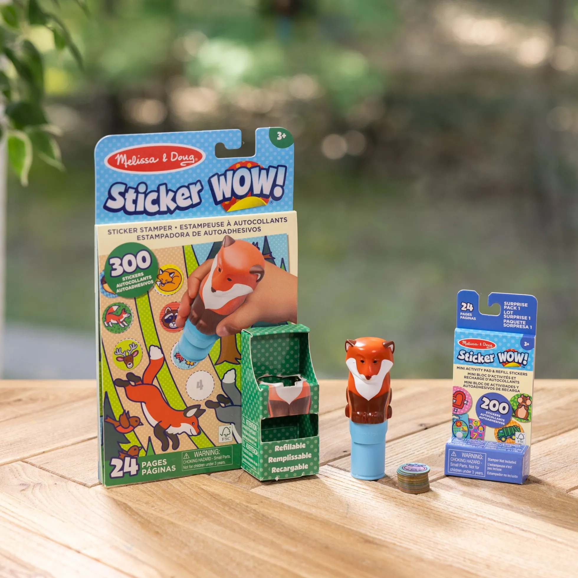 Sticker WOW!™ Fox Bundle: Activity Pad & Sticker Stamper + Mini Activity Pad and 200 Refill Stickers