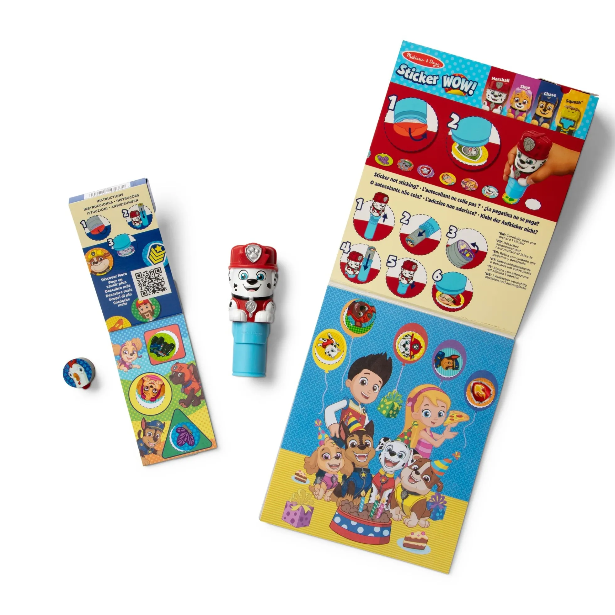 Sticker WOW!™ PAW Patrol Marshall Bundle: Activity Pad & Sticker Stamper + Mini Activity Pad and 200 Refill Stickers