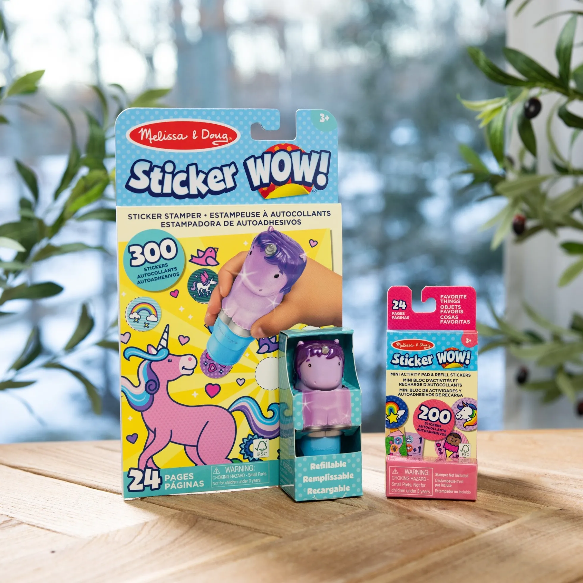 Sticker WOW!™ Purple Unicorn Bundle: Activity Pad & Sticker Stamper + Mini Activity Pad and 200 Refill Stickers