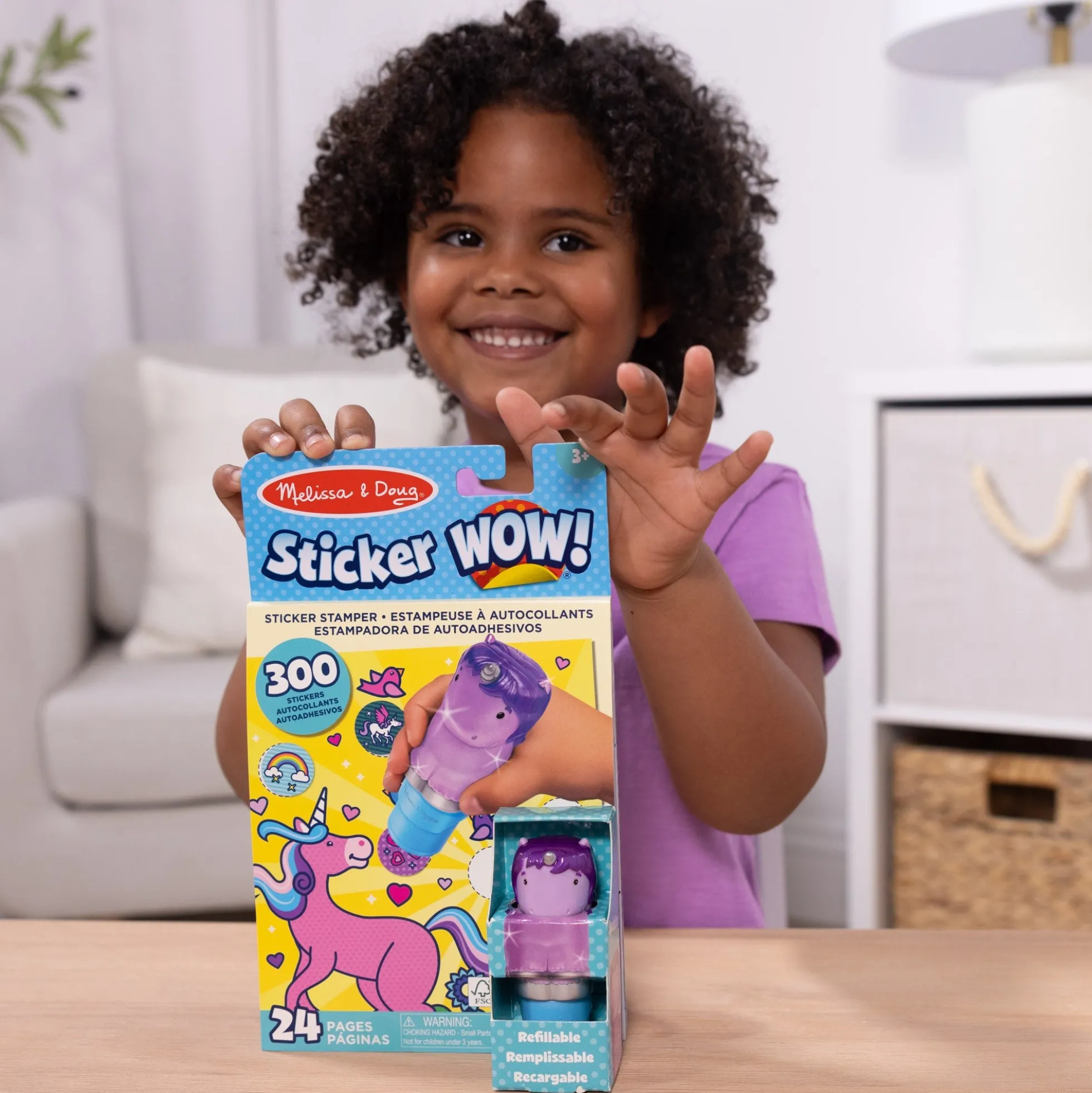 Sticker WOW!™ Purple Unicorn Bundle: Activity Pad & Sticker Stamper + Mini Activity Pad and 200 Refill Stickers