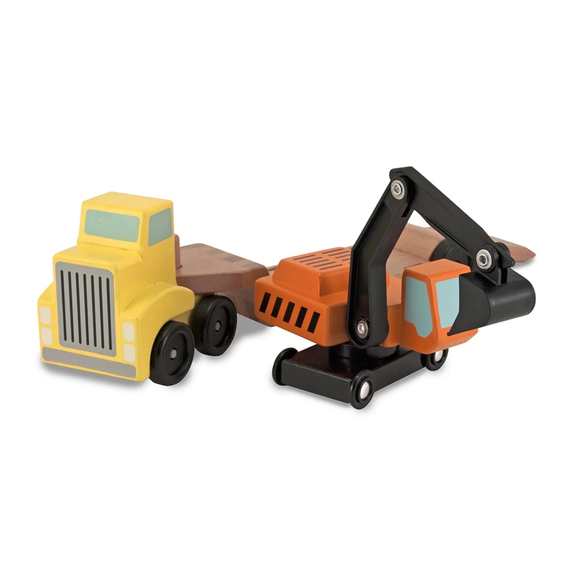 Trailer & Excavator Wooden Vehicles Play Set