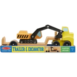 Trailer & Excavator Wooden Vehicles Play Set