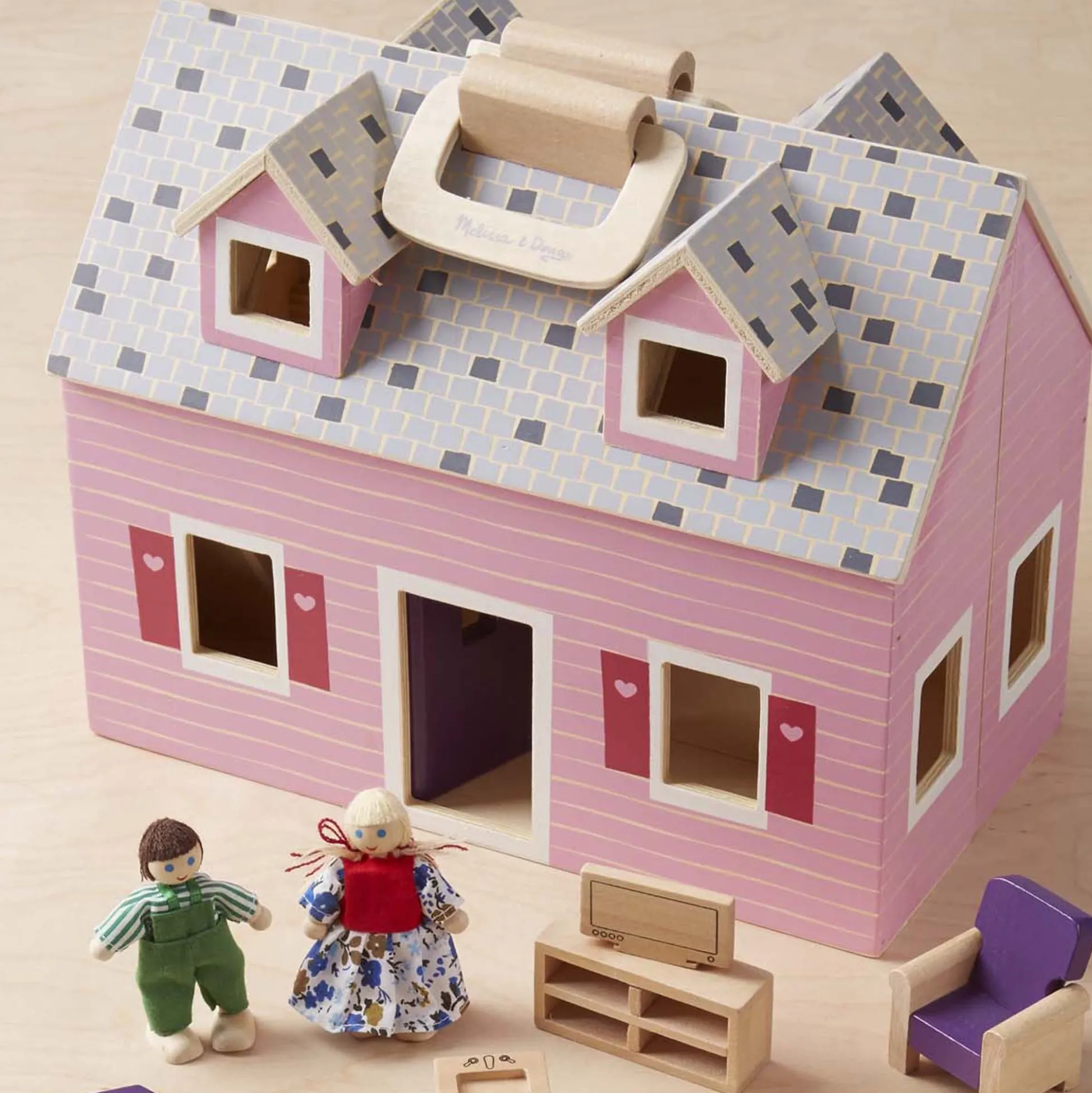 Wooden Fold & Go Dollhouse