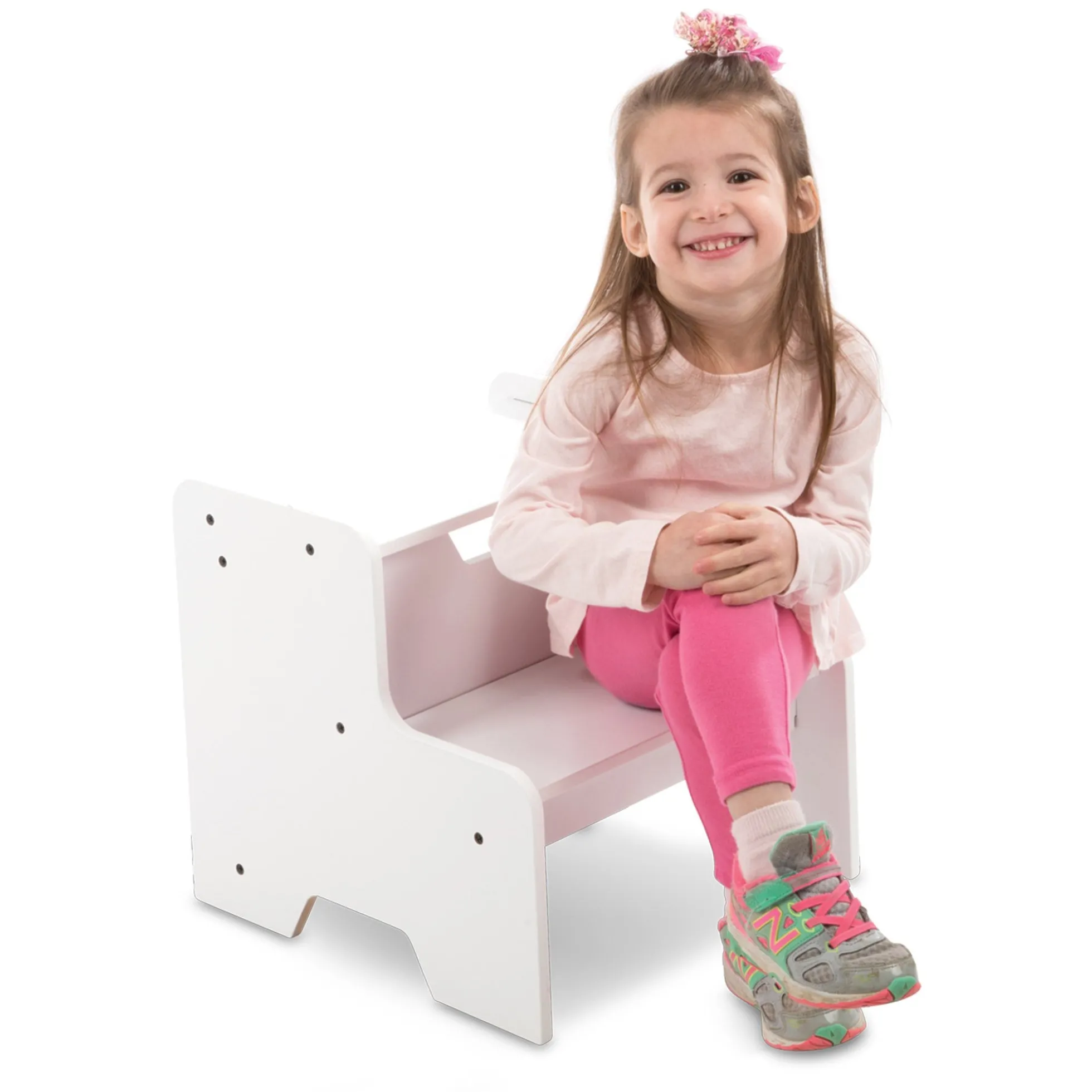 Wooden Step Stool - White