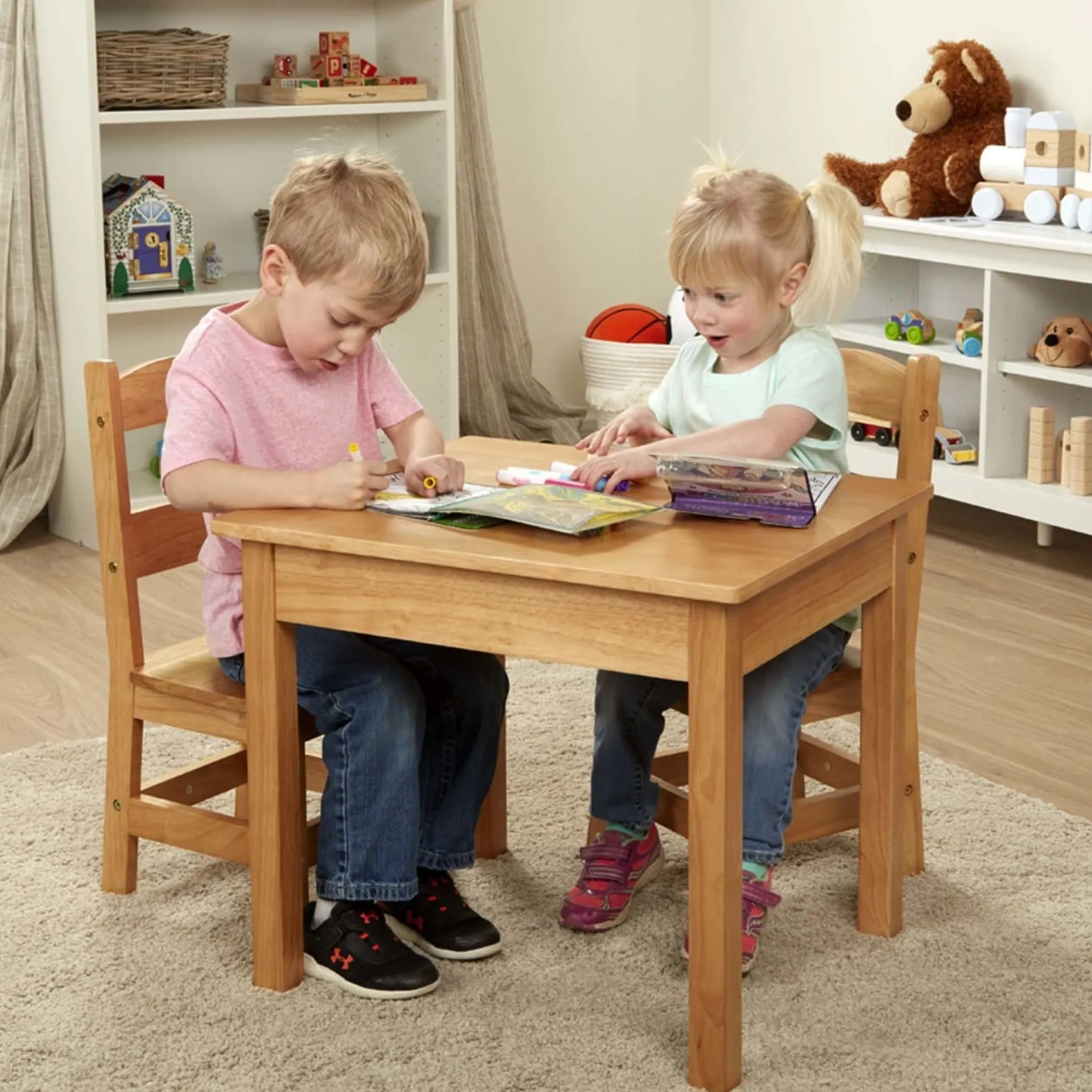 Wooden Table & Chairs - Natural