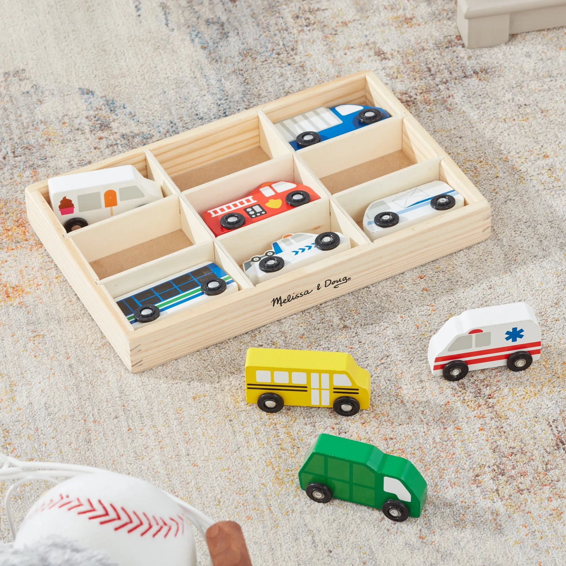 Wooden Town Vehicles Set