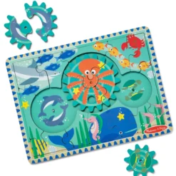 Wooden Underwater Gear Puzzle – 18 Pieces