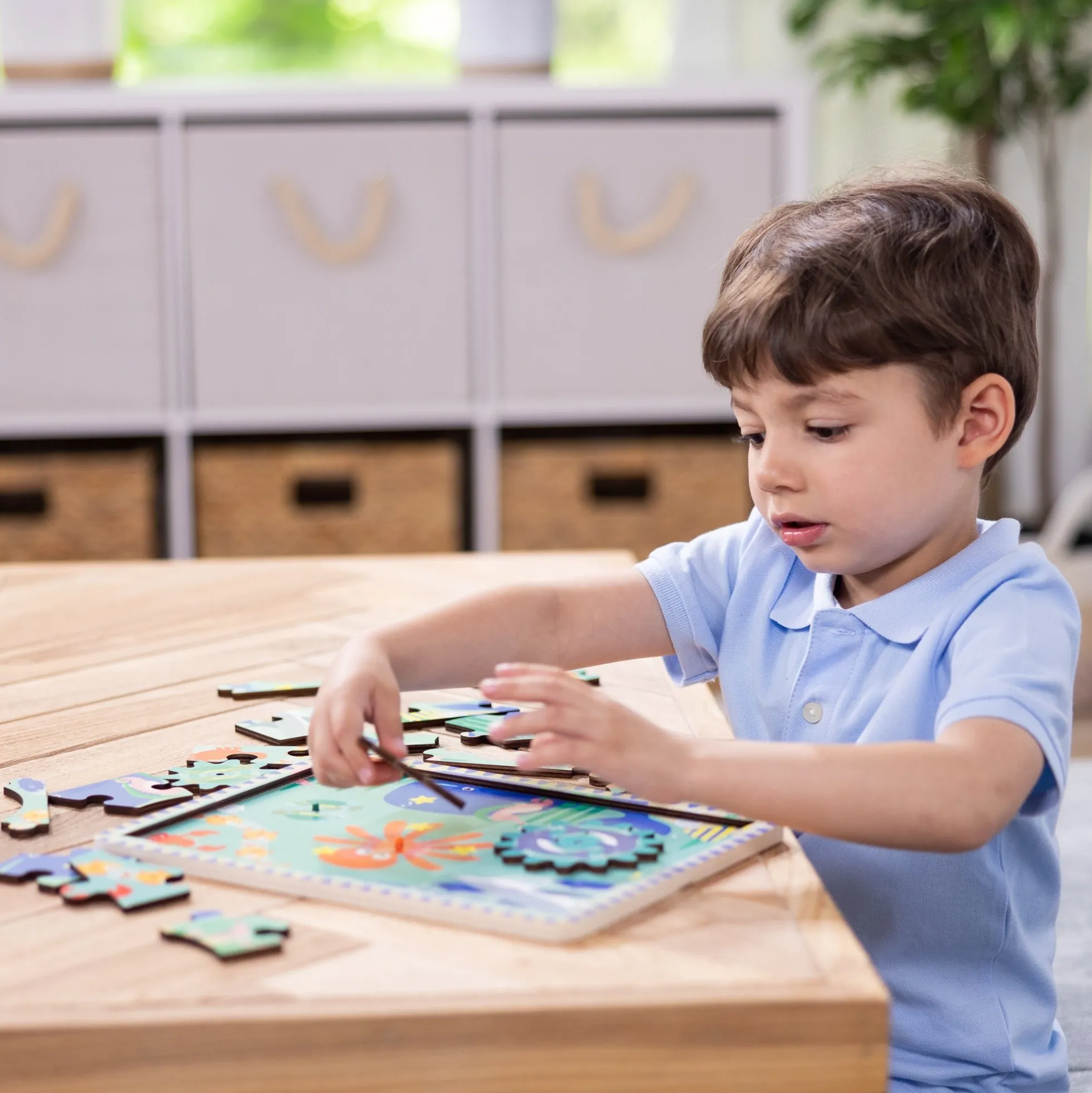 Wooden Underwater Gear Puzzle – 18 Pieces