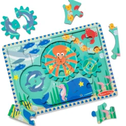 Wooden Underwater Gear Puzzle – 18 Pieces